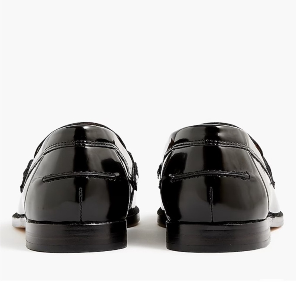 J. Crew Classic Black Loafers w Gold Accent Bar Size 8.5M Brand New in Box - Picture 4 of 11